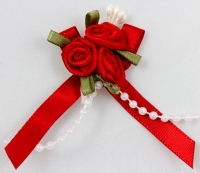 rbcl250 red rose cluster bow